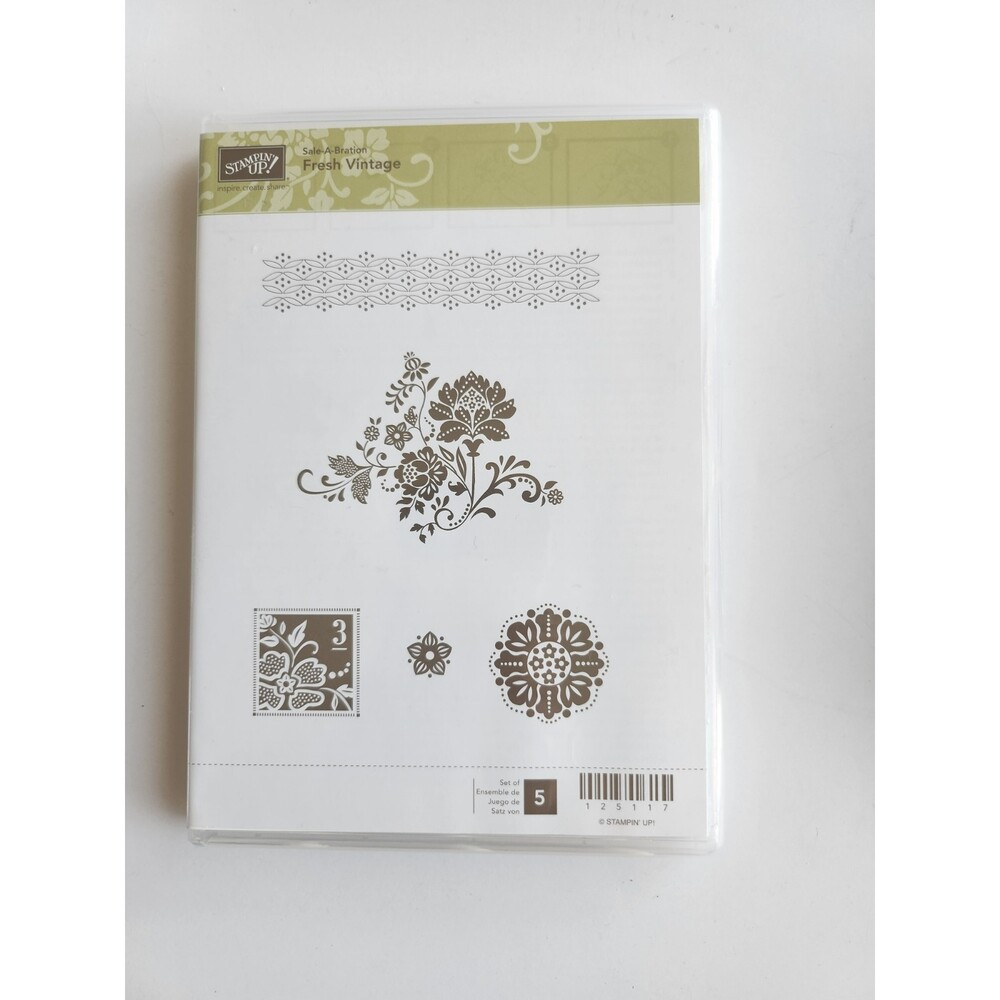 INVENTORY REDUCTION SALE. Fresh Vintage Rubber Stamp Set from Stampin Up B12